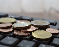 Coins on the keyboard